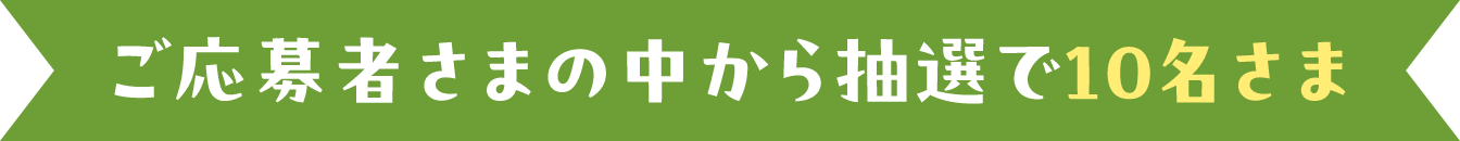 ご応募者さまの中から抽選で10名さま